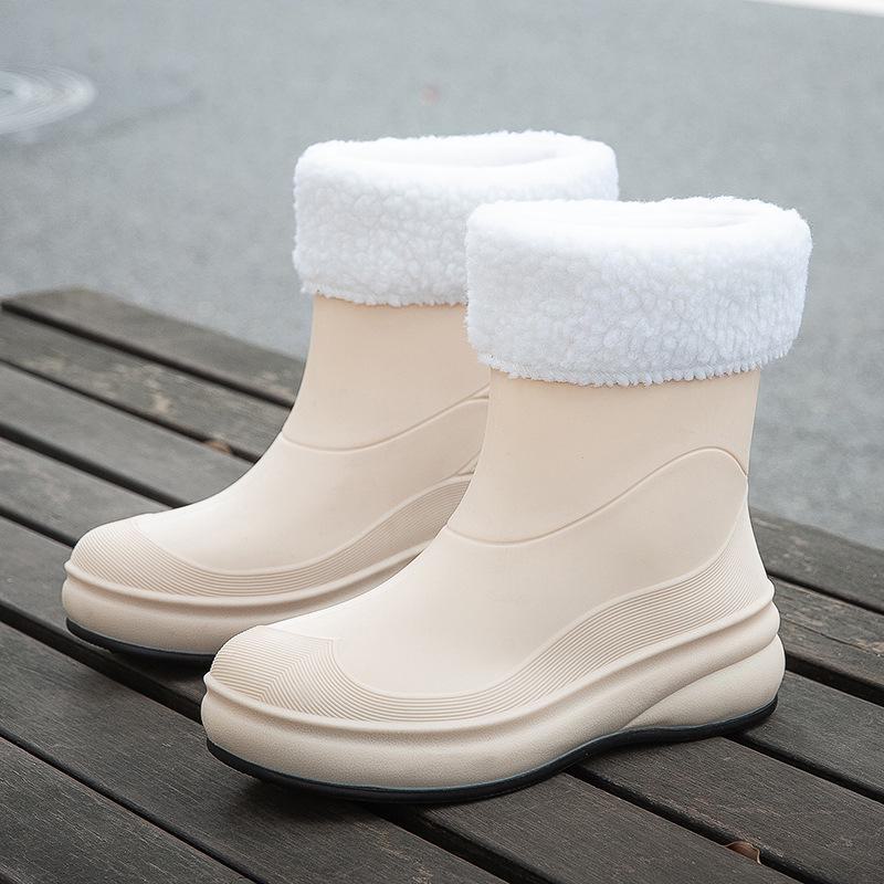Women's Waterproof Non-Slip Korean Style Fashion Rain Boots - Slip-On Short Tube Design for All Seasons