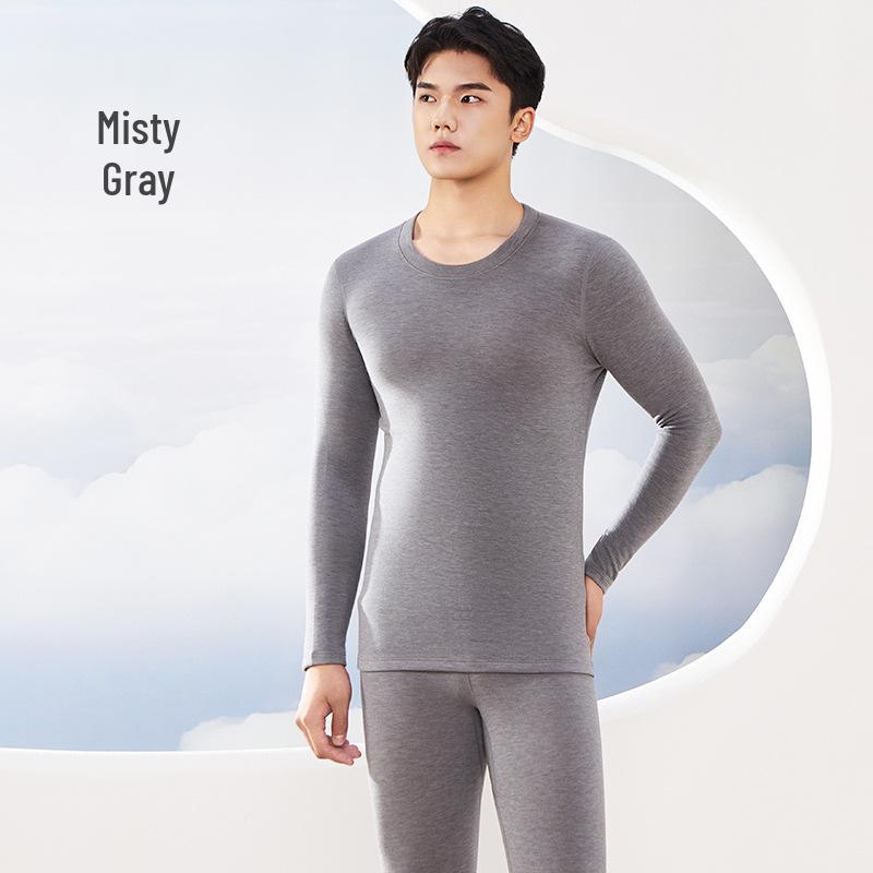 Men’s Silk-Like Cashmere Thermal Underwear Set - Thick, Warm, and Edged for Autumn/Winter