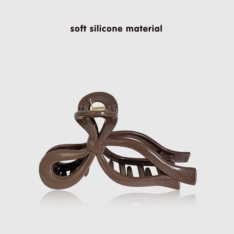 Solid Color Elastic Soft Silicone Hair Clip Fashionable and Elegant Shark Clip Hair Accessories