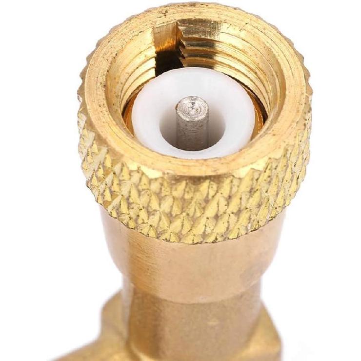 PolaLander 1pc R410A Air Conditioning Refrigerant Valve Adapter 1/4" SAE Male To 5/16" SAE Female Charging Hose Flow Control Valves
