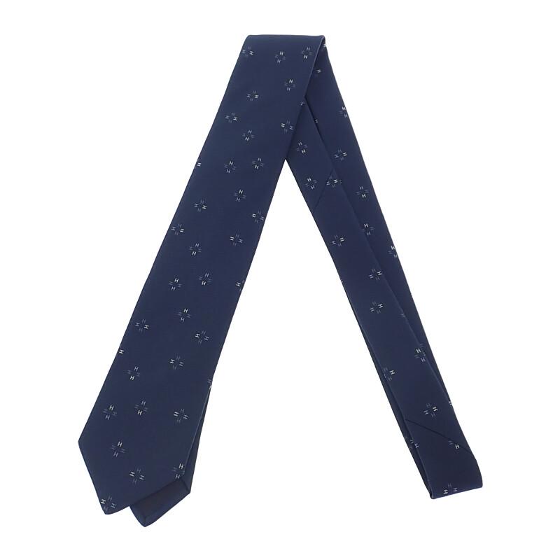 HERMES  H339394T-02  Tie Navy Silk Mens