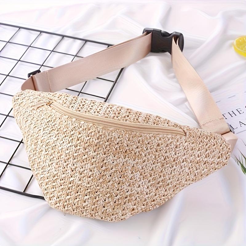 Summer Ladies Casual Handbag Simple Fashion Trend Fanny Pack Woven Crossbody Bag Outdoor Travel Shoulder Chest Bag