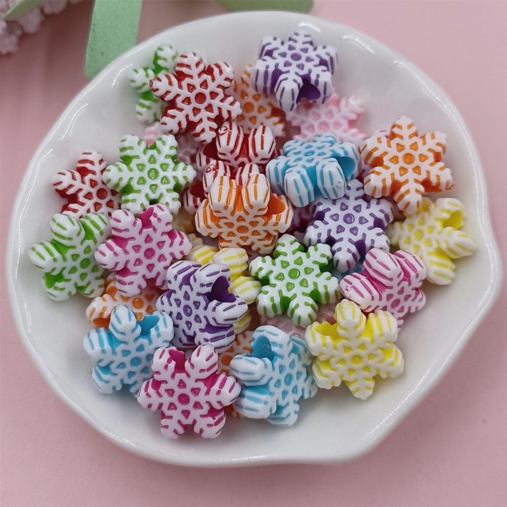 Luźne koraliki Bransoletka Kwiat 50 sztuk Naszyjnik Gilrs Biżuteria DIY Prezenty Ręcznie robione Płatki śniegu Kobiety Akrylowa Muszla
