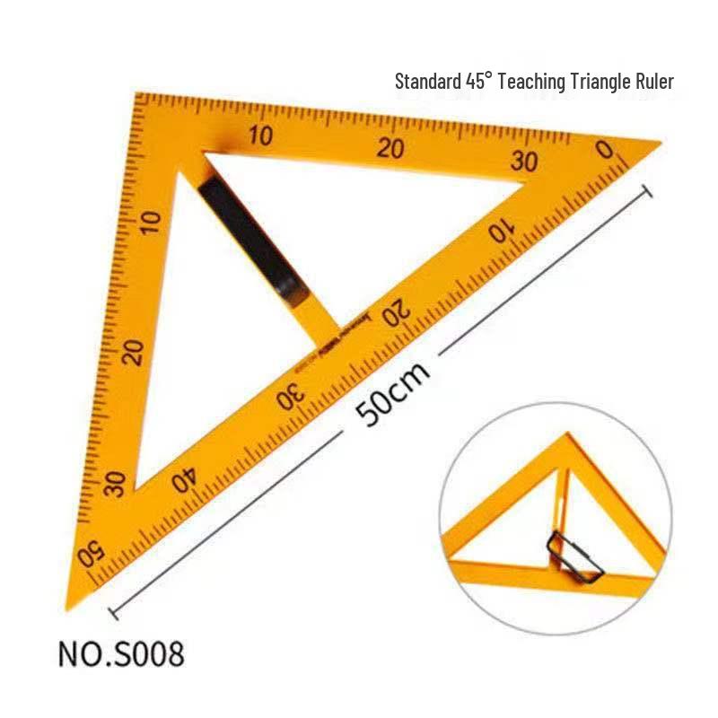 Golden Snub-nosed Monkey Teaching Aid Set: Large Plastic Protractor, Ruler, Compass with Handle