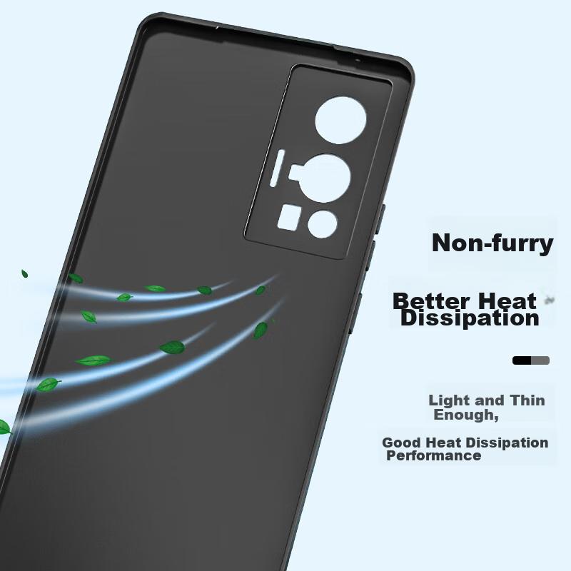 Phone Case for Vivo X70 Pro, Vivo X70 Pro Protective Cover, Full Lens Protection Upgraded Frosted Anti-Drop Slim Silicone Soft Case - Midnight Black