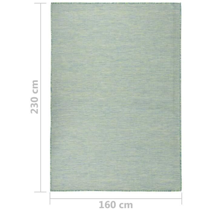 VidaXL Tapis à tissage plat d'extérieur 160x230 cm Turquoise