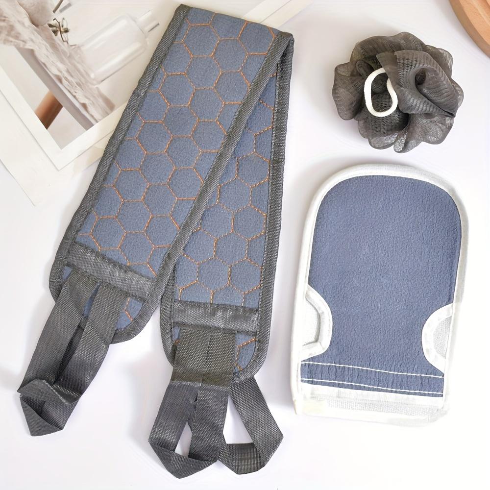 3pcs/set Body Cleaning Washcloth Soft Brush Home Hotel Bathroom Shower Ball Back Scrubber Set Exfoliating Skin Towel Bath Gloves