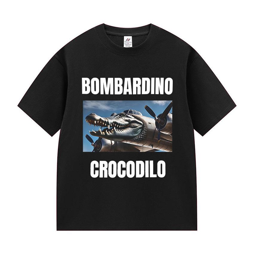Limitované Bombardino Krokodýl Vtipné Meme Tričko Pánské Dámské Letní O-výstřih Krátký rukáv Tričko Módní Vysoce kvalitní Bavlněná Trička