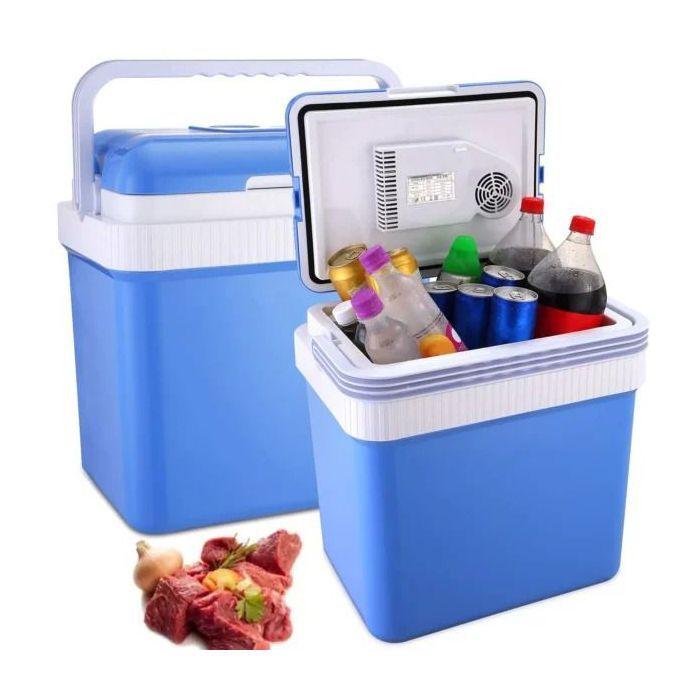 Glacière - ATLANTIC - 24L - Bleu - Conserve au frais jusqu'à 9h - Dimensions 38,5x40x23,5 cm