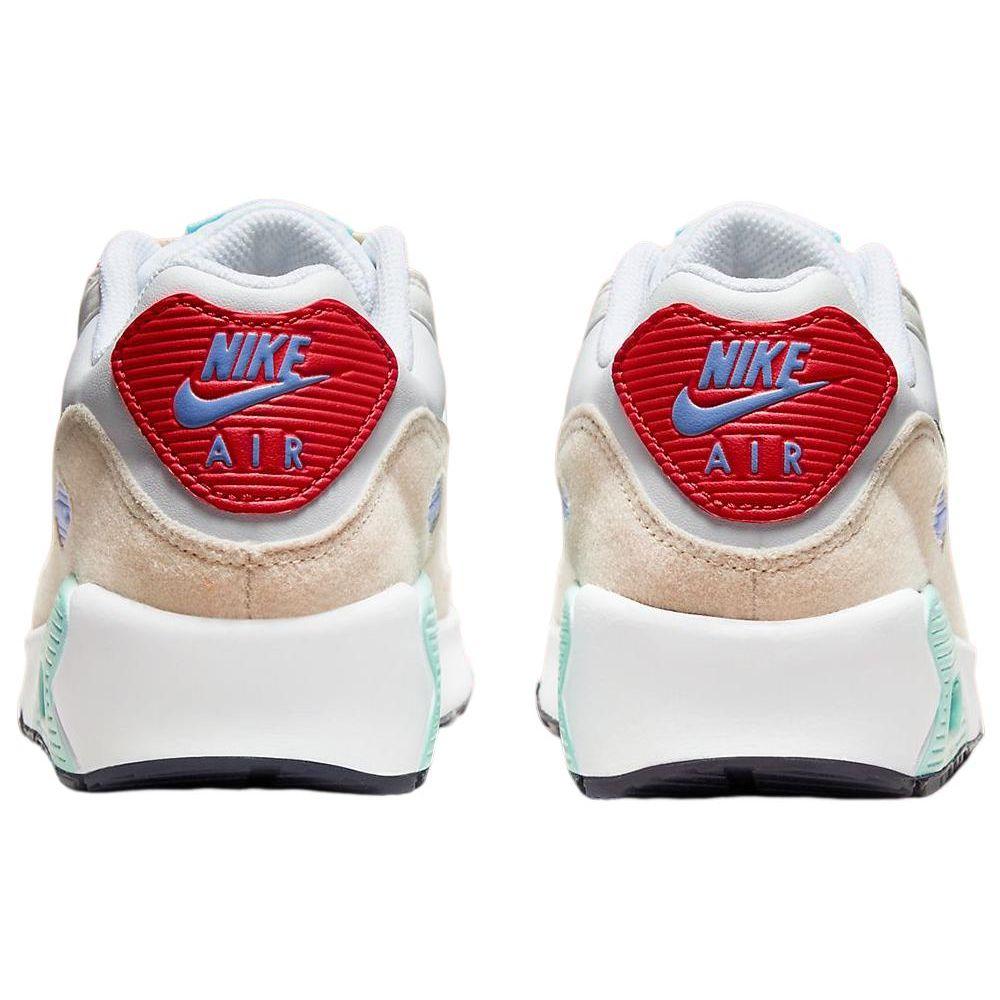 Nike Air Max 90 Leather SE GS Nášivky Dětské Tenisky Bílá Písková Kobaltově Blažená DZ2888-100