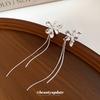 Silver needle super fairy pattern flower fringed pendant earrings light luxury high-end earrings niche simple earrings earrings women
