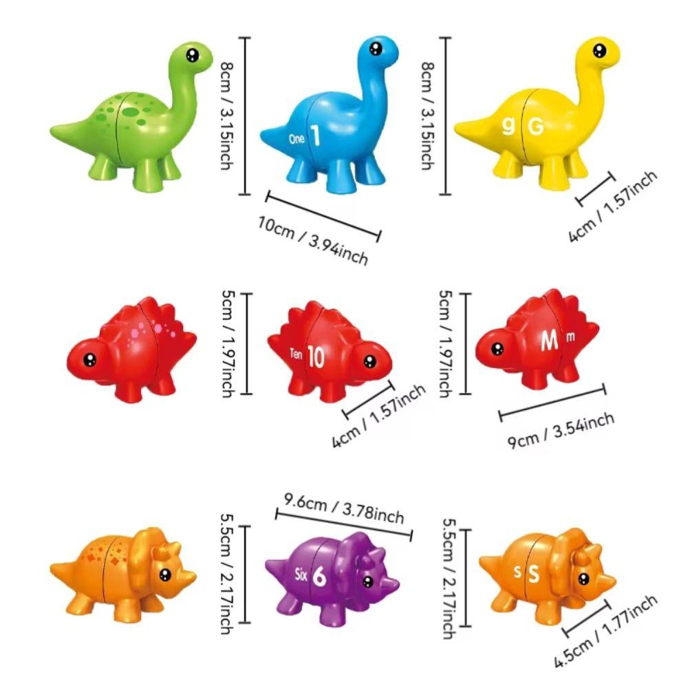 Plastic Letters Matching Letters Toy Double-Sided Dinosaur Alphabet Sensory Toys  Children'S Gift