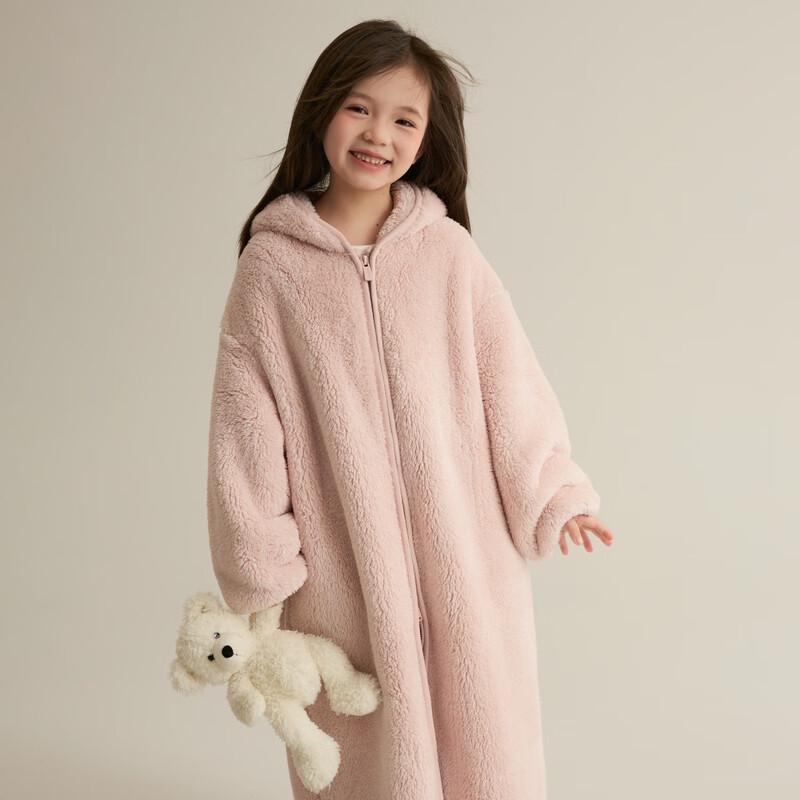 Kids' Hooded Double-Fleece Warm Robe