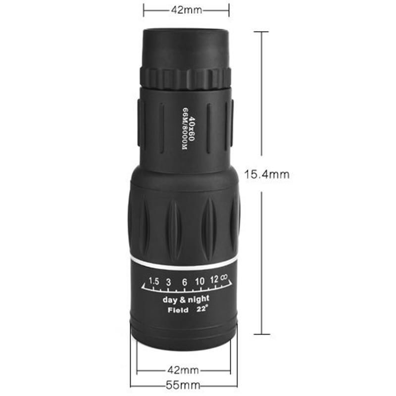 

Професійний оптичний бінокль HD для нічного полювання з телескопом 40×60 чорний