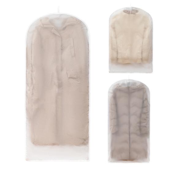 1/3 Pièces Sacs à Vêtements Suspendus avec Fermeture Éclair Auto-Compressante Grande Capacité Transparents Gain de Place