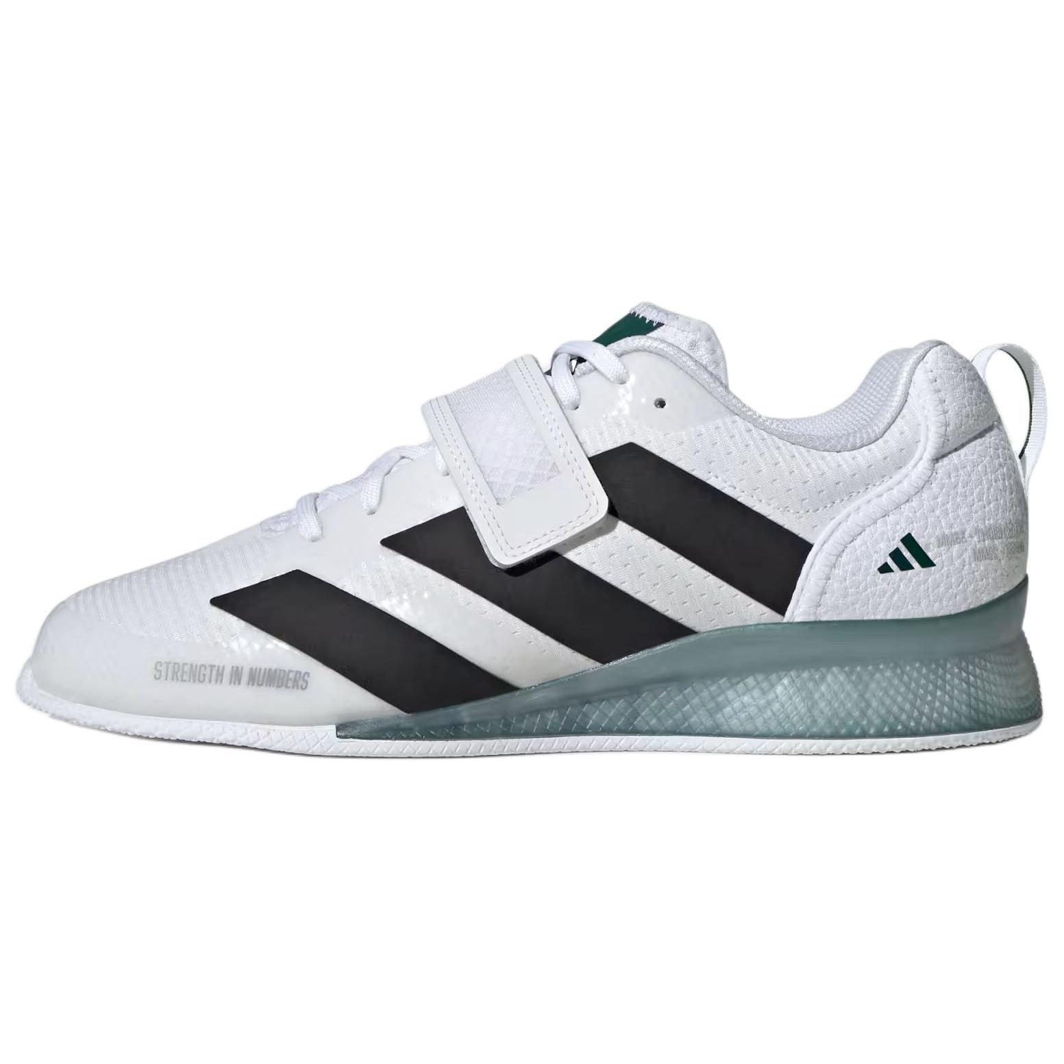 adidas Adipower Weightlifting 3 Cloud White Core Black Collegiate Green Unisex Weightlifting Shoes IH8233 38.5