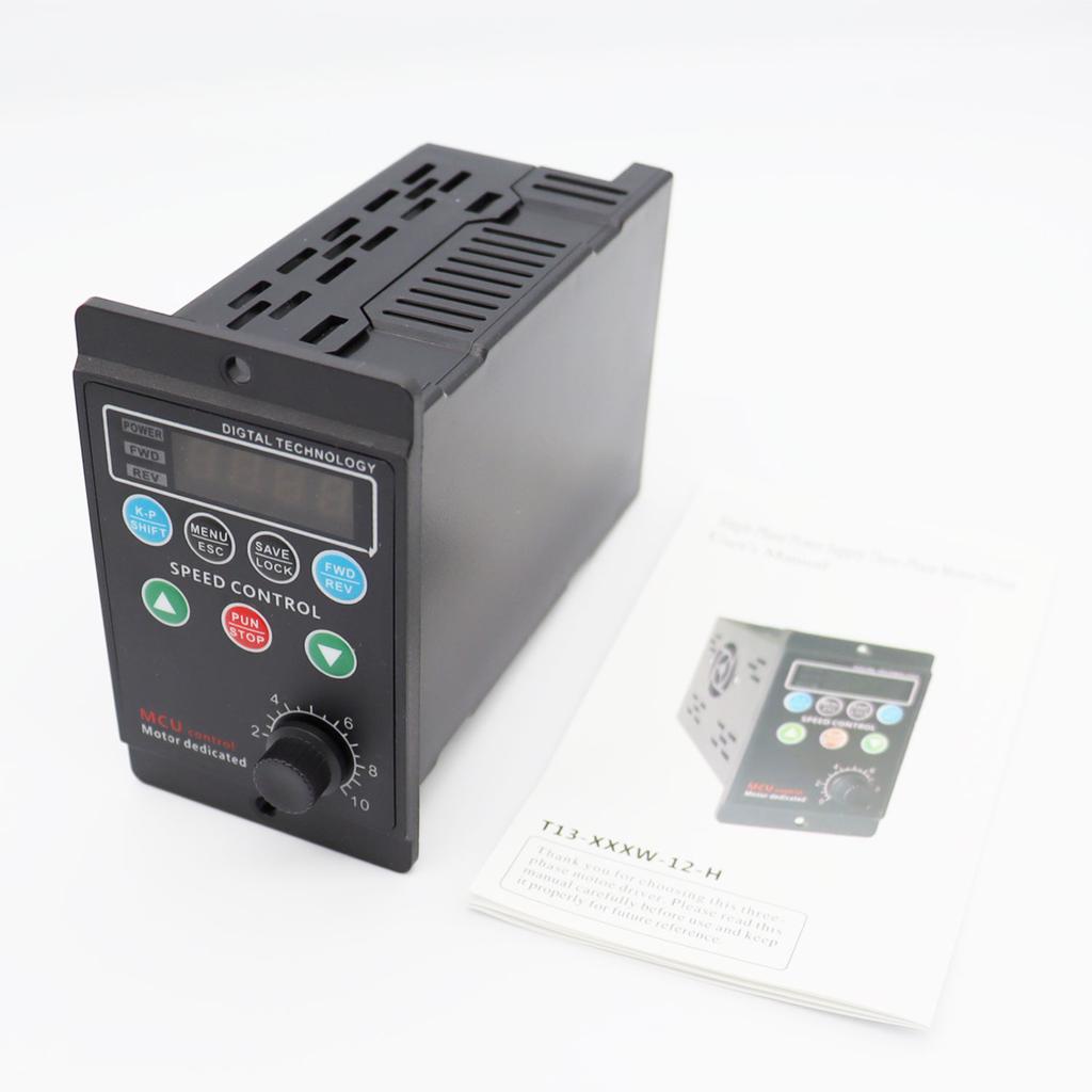 AC220V Single-phase Input Three-phase Output Motor Driver Frequency Converter with T13-750W-12-H Four-digit Digital Tube Display