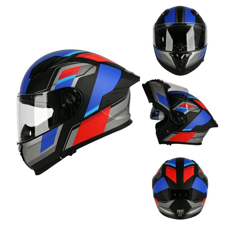 Full Face Motorcycle Helmet With Flip-Up Visor DOT Certified Men Women All Season Electric Scooter Riding