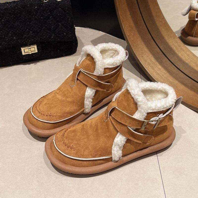 Fashion Winter Flat Round Toe Woman Shoes Fashion Fleece-lined Booties High Quality 2025 New in Chic and Elegant Snow Boots for Women