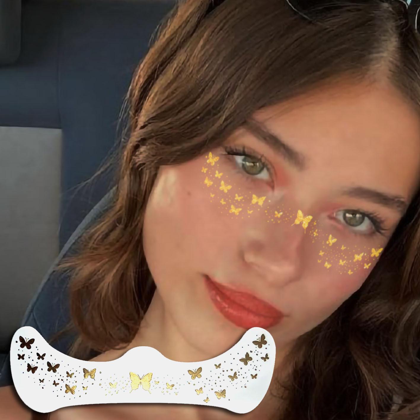 

Golden Freckles Tattoo Stickers - Long-lasting, Waterproof, Realistic Temporary Tattoos