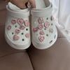 1 Set Rosa Schuhanhänger Set Kreative DIY Schuhblume Diamant Schmetterling Perlenblume Abnehmbare Kette Schnalle Mädchen Schuhdekoration