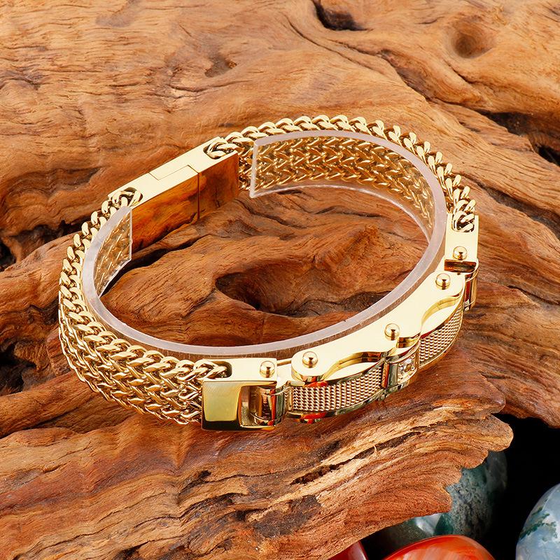 Men's Titanium Steel Motorcycle Chain Bracelet - Rock Style Accessories