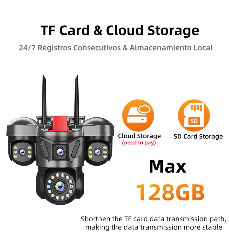 Triple-Lens 6MP Outdoor WiFi Surveillance Camera with Remote HD View