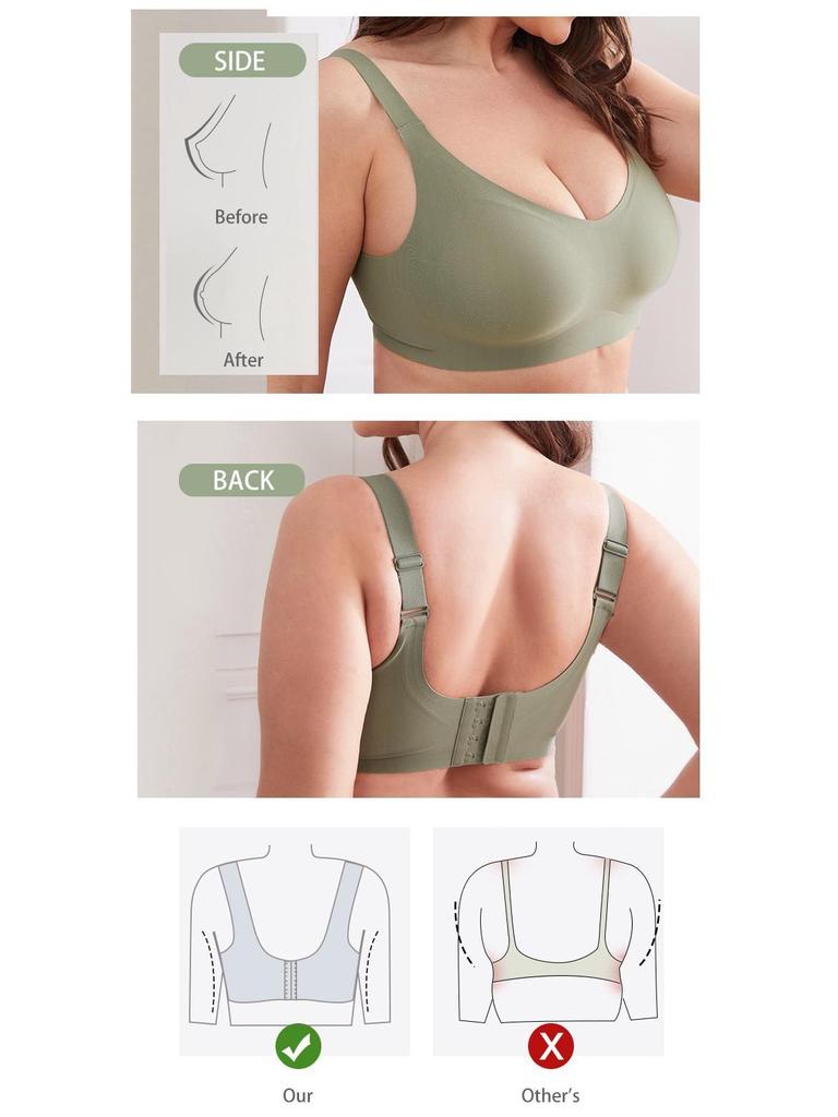Bezešvá push-up podprsenka pro plnoštíhlé ženy - Bez kostic, Boční opora