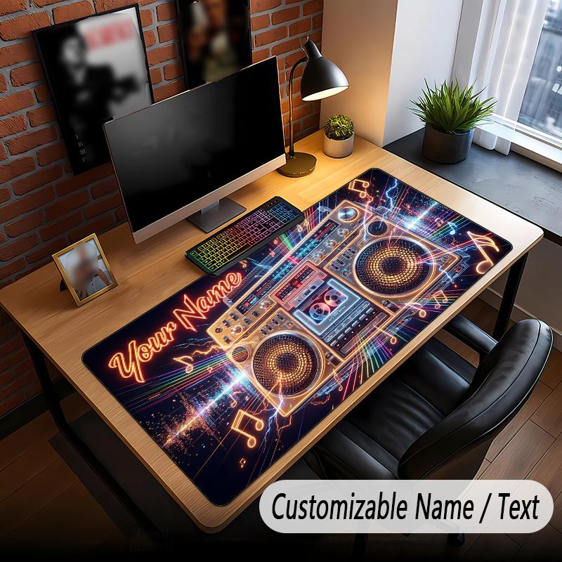 Music General Theme Custom Mouse Pad Personalized With Name Text Customized Desk Mat For Office Home Decor