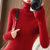 Autumn Winter Wool Sweater Women Turtleneck Solid Elastic Slim Knitted Pullover Fashion All-match Elegant Comfort Casual Tops