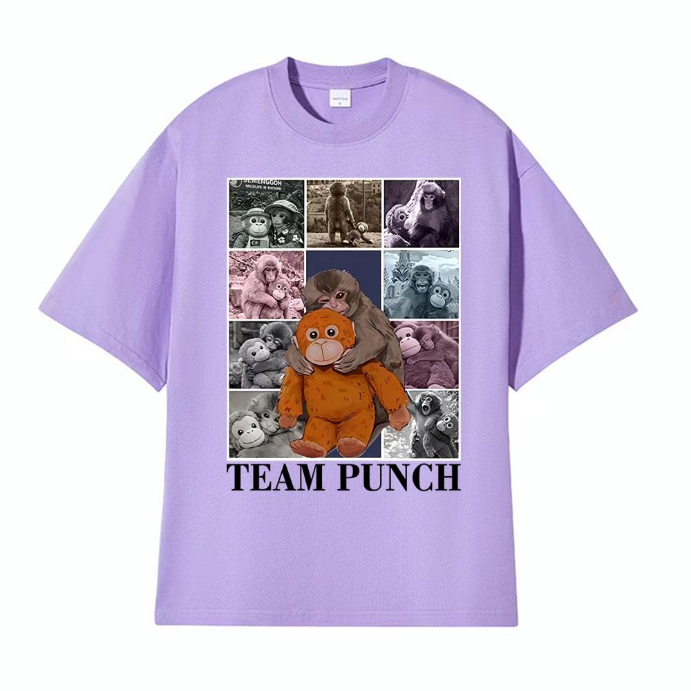 Baby Cute Monkey Punch Graphic Funny T Shirts Unisex Harajuku Summer Short Sleeve T Shirt Men Cotton Crewneck Tshirt Streetwear