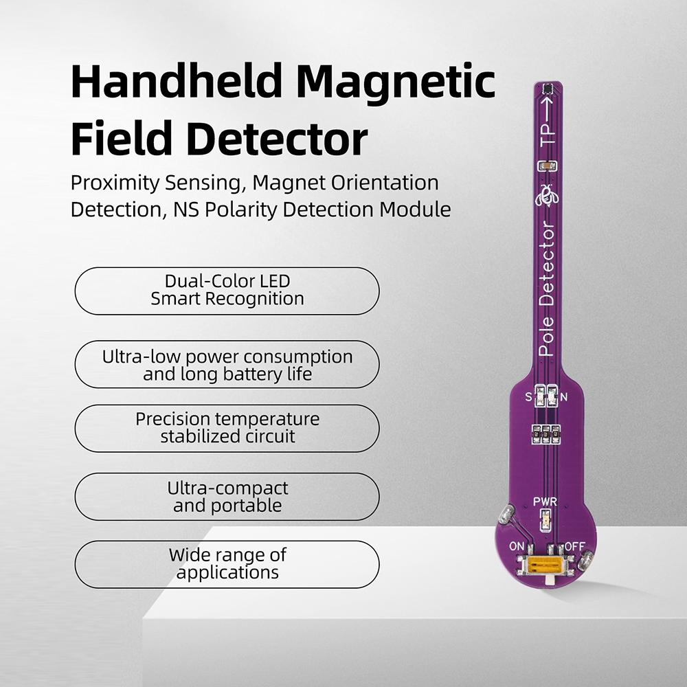 Handheld Magnetic Pole Detector Induction Magnet Direction Recognition NS Identification Module with Dual Nolor LED Indicator