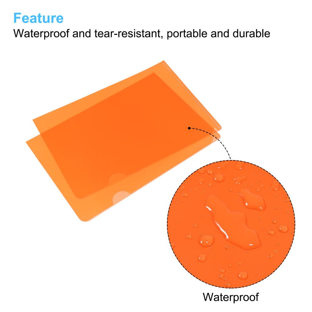 12/24Pcs A5 Size L Type Folder Plastic File Project Pockets File Folder Clear Paper Document Jacket Sleeve for Office Multicolor