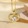 Náhrdelník z nerezové oceli s motivem srdce pro ženy Nový trendy řetízek na rty Jednoduchý přívěsek Náhrdelník Šperk Dárek rs