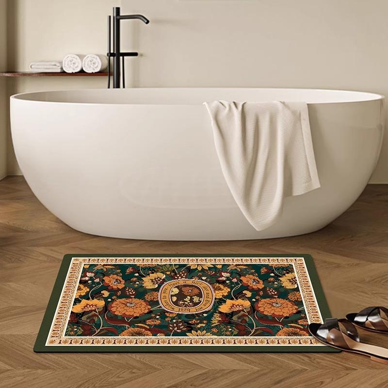 VIKAMA Bathroom Mats Kitchen Mats Front Door Mats Foot Rugs Non-slip Diatomite Mud Quick Dry Machine Washable Manageability