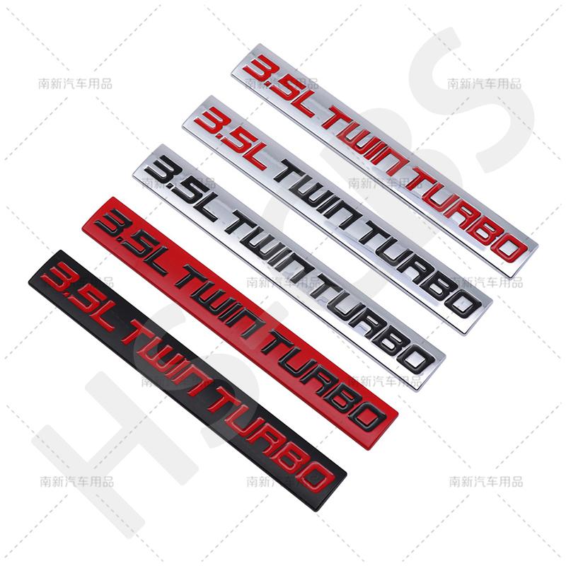 1Pc 3D Metal Twin Turbocharged  Engine Badge 3.5L Twin Turbo Emblem Logo Auto Rear Trunk Decal Stickers Car Styling Accessories