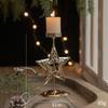 Gifts Gold Christmas Candle Holder Hollow Out Iron Candlestick Stand Christmas Tree Candle Stand Window Decor