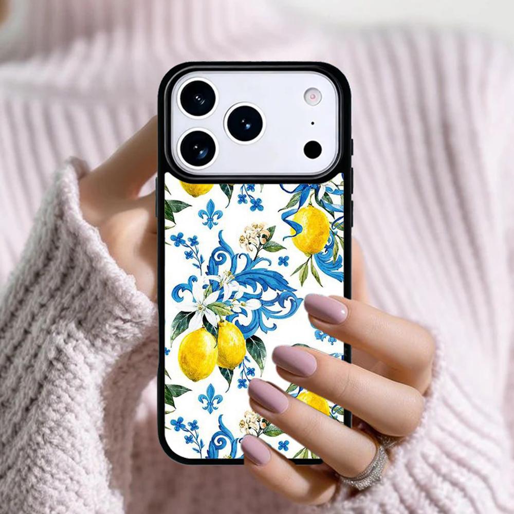 Mediterranean Lemon Phone Case For Apple iPhone 17 Air 16E 15 14 Plus 13 12 11 Pro Max Mini Funda Cover