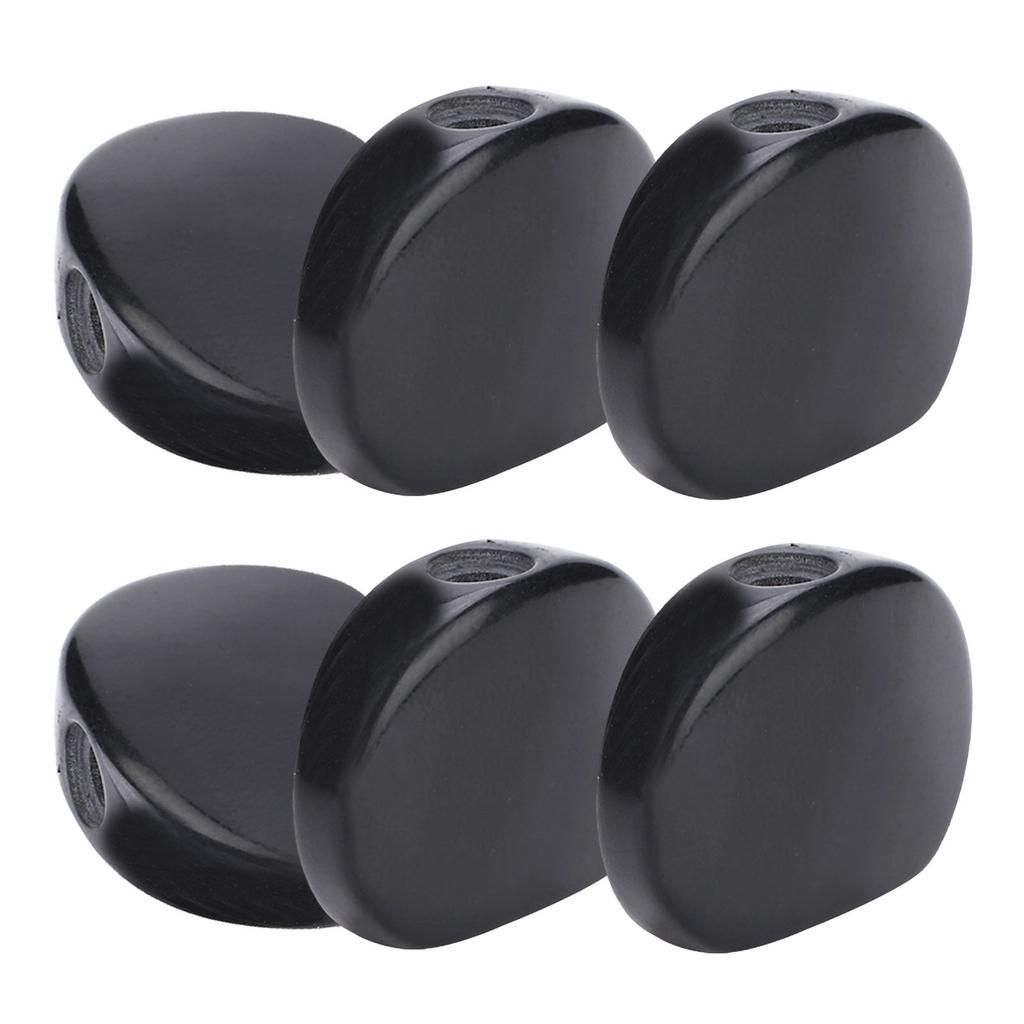 6 Pcs Guitar Tuning Peg Buttons Oval Black Machine Head Buttons Guitar Replacement Parts Instrument Accessory