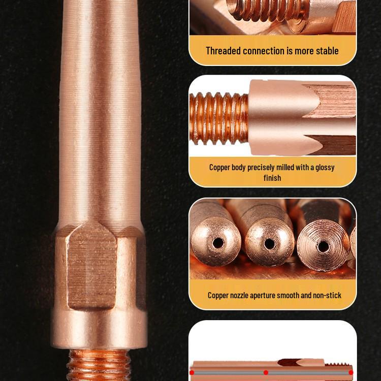 MIG Welding Contact Tip Set: CO2 Gas Shielded Gun Accessories, Copper Conductive Nozzle