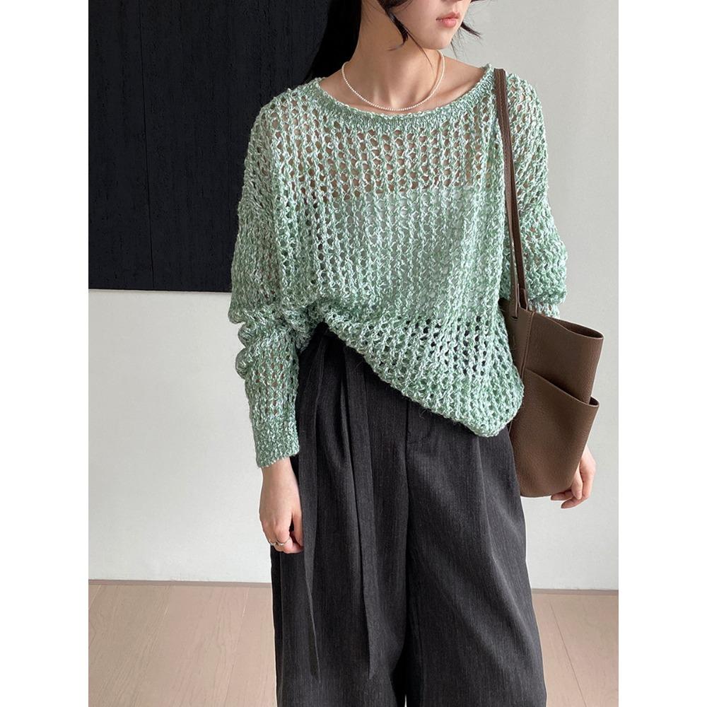 Dimanaf 2025 Sweaters Autumn Pullover Women Solid O-Neck Sweaters Knitting Loose Yellow Sweater