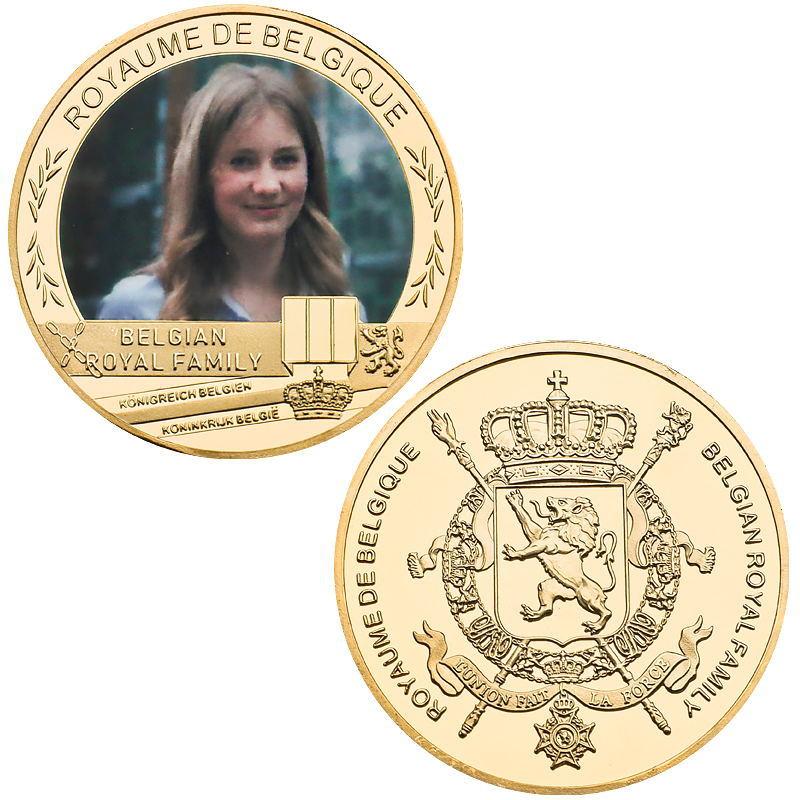 Medalie Comemorativă Regală Belgiană, Monede Comemorative, Set Cadou Artizanat Metalic, Insignă Metalică, Colecție, Include cutie cadou