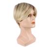 Synthetic Casual Hair Short Blonde Wig for Men Male Wig with Bangs Curly Hairstyle Natural Pixie Cut Wigs Cosplay Heat Resistant