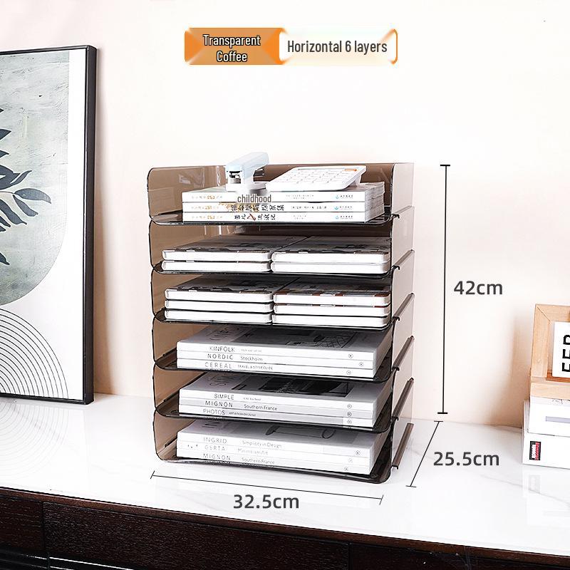 Acrylic Multi-Layer A4 Desktop Document Organizer - Transparent Stackable File Holder