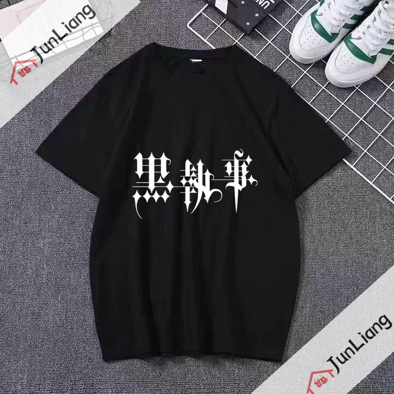 Japanese anime Black Butler cartoon comic mens Tshirt shortsleeved roundneck for streetwear menwomen clothing