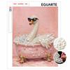 DIY Framed Pearl Painting Kit with Elegant Swan In Bathtub 5D Sparkling Bead Art Canvas Ready To Display Home Decor Modern Gift Idea