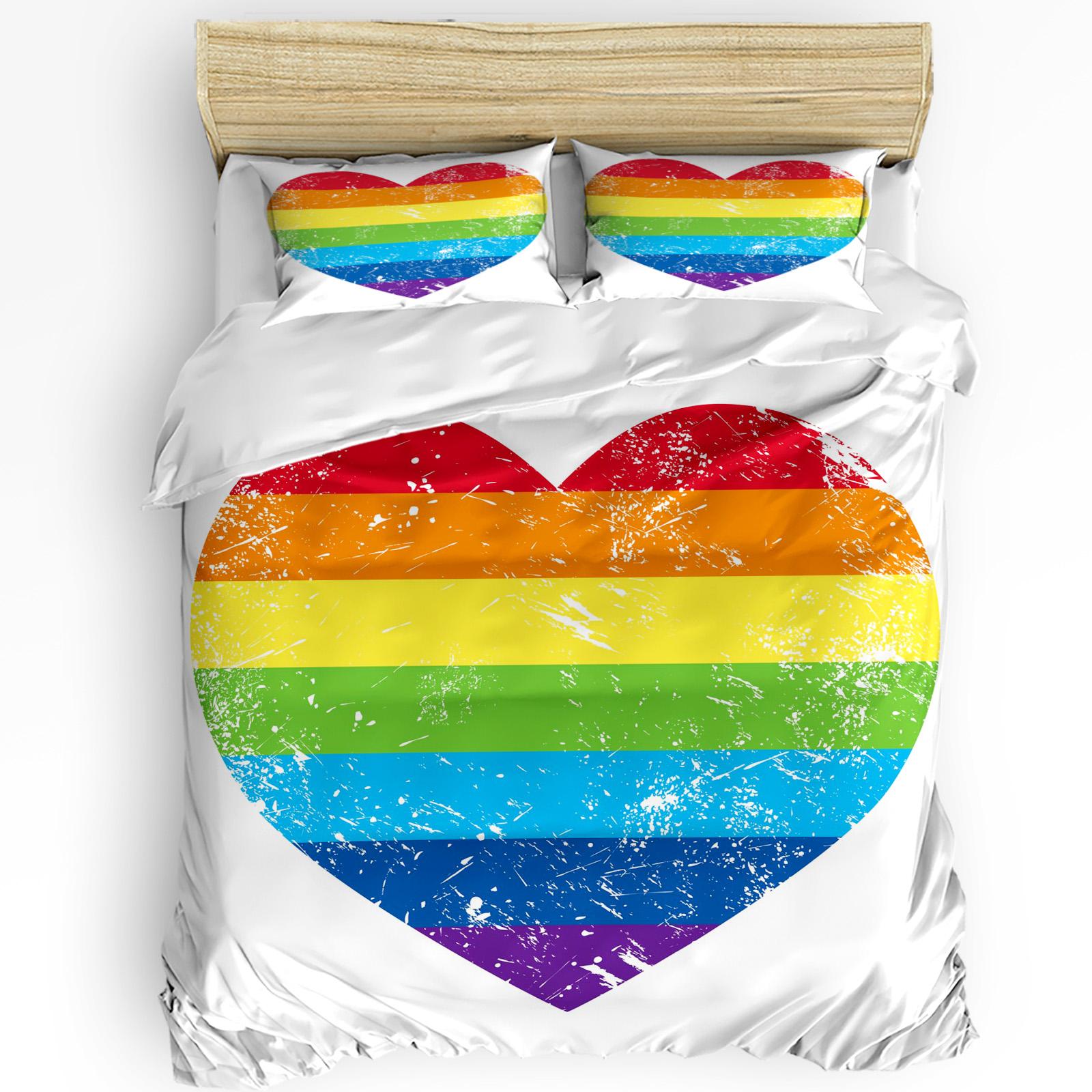 

Colorful Butterfly Heart-Shaped 3pcs Bedding Set For Bedroom Double Bed Home Textile Duvet Cover Quilt Cover Pillowcase EU single(135x200cm)