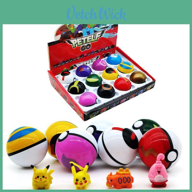 Exciting 12pcs Pokemon Go Pokeball Poke Ball Set For Kids Xmas Gift