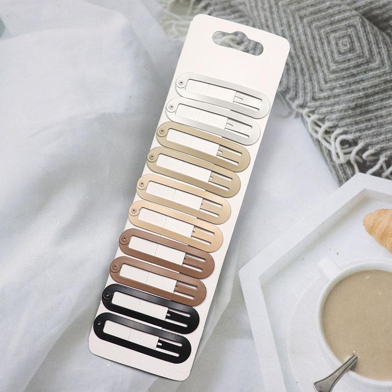 European and American Coffee Color Metal Bobby Pins Hair Clips Set