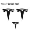 ZFX1 3pcs Car Front Rear Emblem Sticker Black for Tesla Model 3 Model Y Tail Box Auto Steering Wheel Decoration Modified Accessories